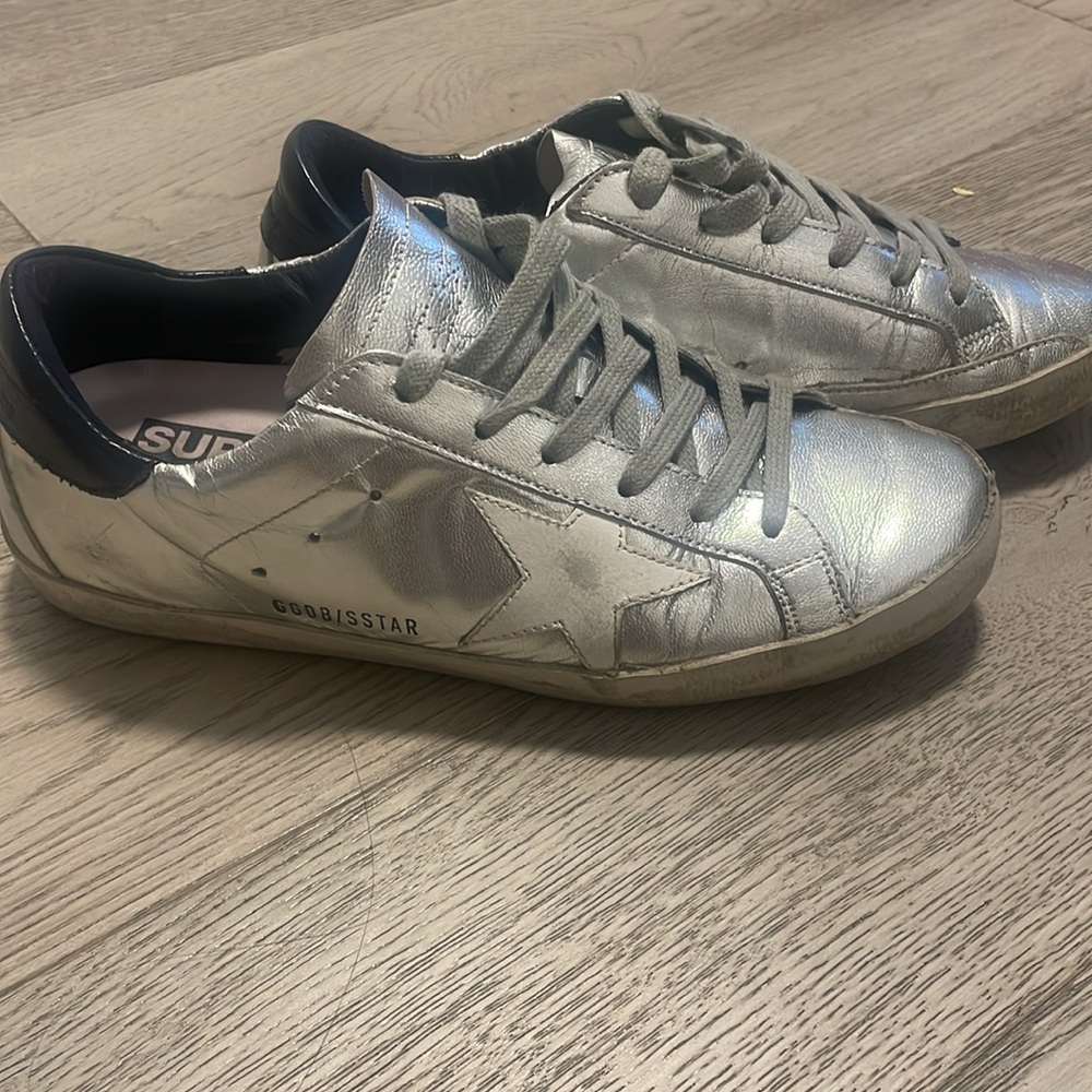 Golden Goose Super Star Metallic Leather Sneakers